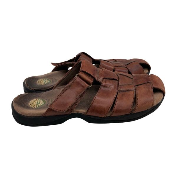 Earth Spirit Gelron 2000 Brown Leather Colorado 2 Adjustable Mule Slip On Shoes - Picture 3 of 10